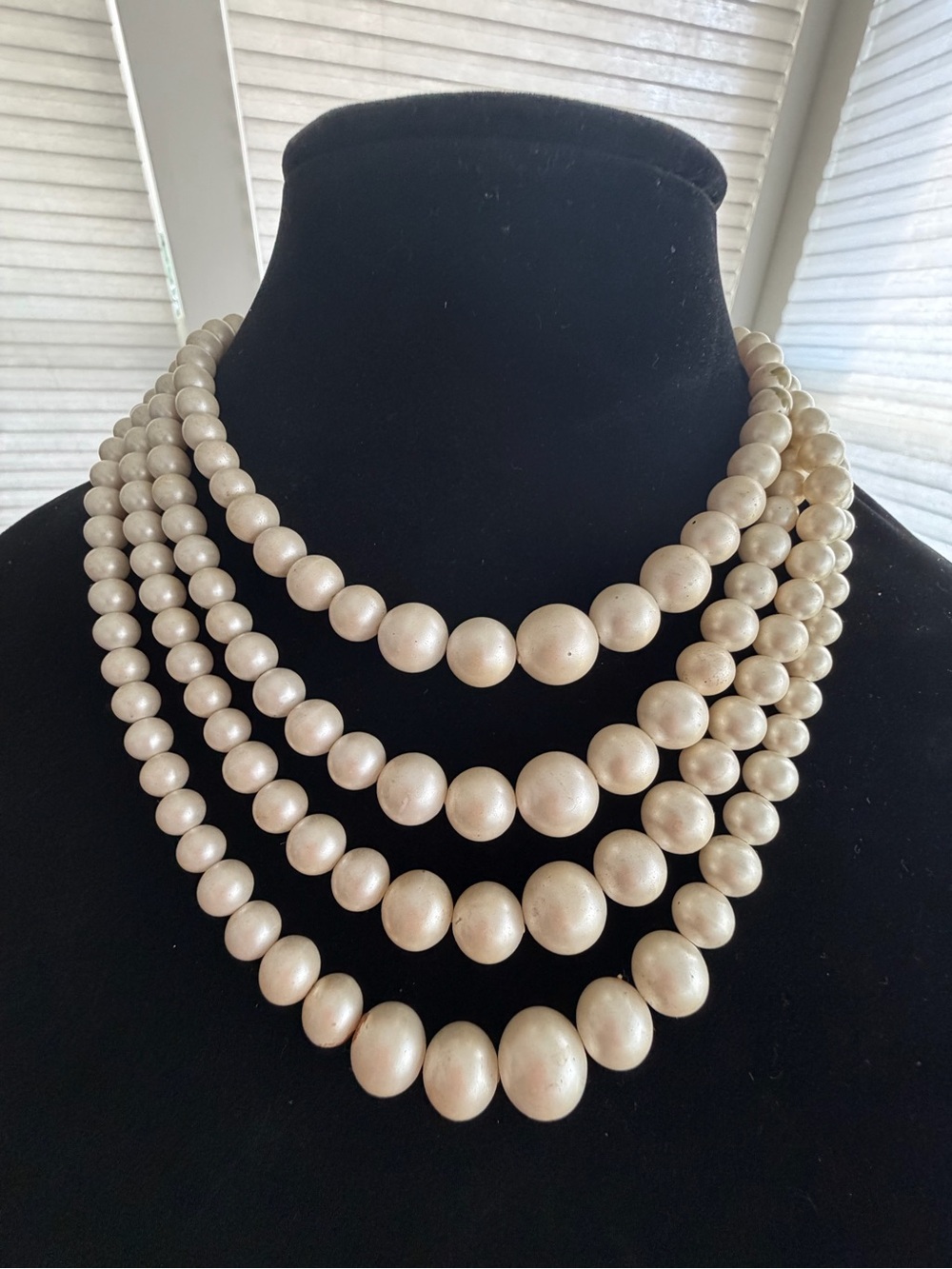 Vintage Cream Multi-Strand Pearl Necklace